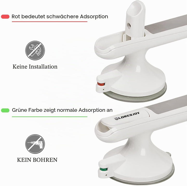 Haltegriff Dusche Ohne Bohren,Haltegriffe für Senioren Saugnapf,Badewannengriff,Portable Mobiler Hal