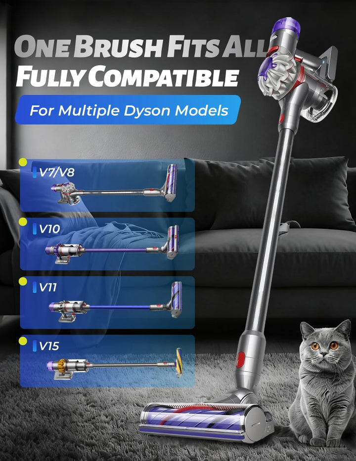 Bürste Ersatzteile mit 4 LED Stauberkennung Kompatibel mit Dyson V7, V8, V10, V11, V15 Staubsauger,F