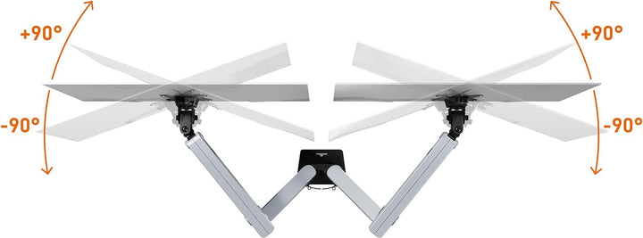 Durable Monitor Halterung Select Plus für 2 Monitore, Schwenkarme 90° drehbar, neigbar, höhenverstel
