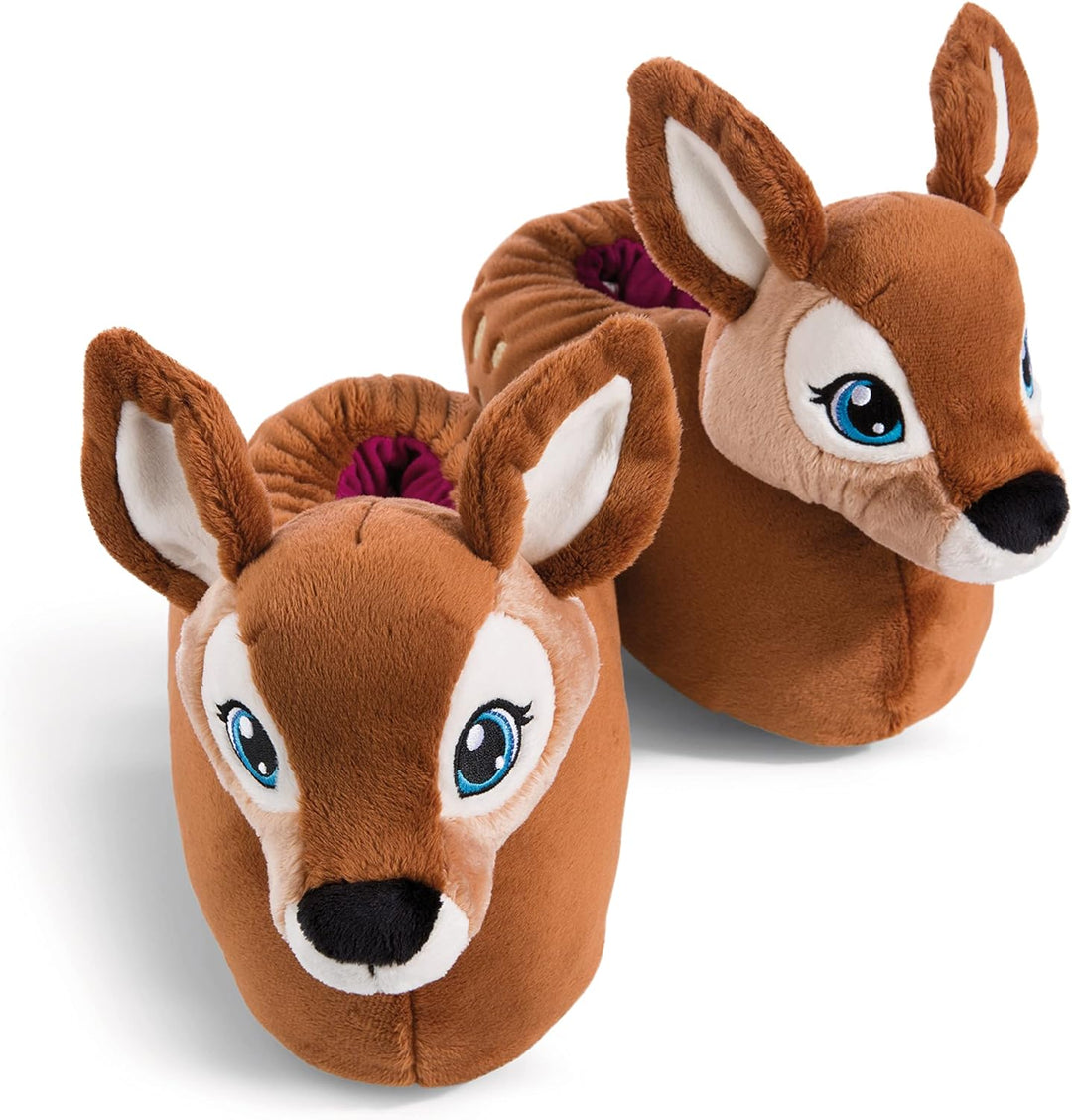 NICI 49227 REH Mala Magic Grösse 34-37 (M) braun-Nachhaltige warme Kuscheltier Hausschuhe für Jungen