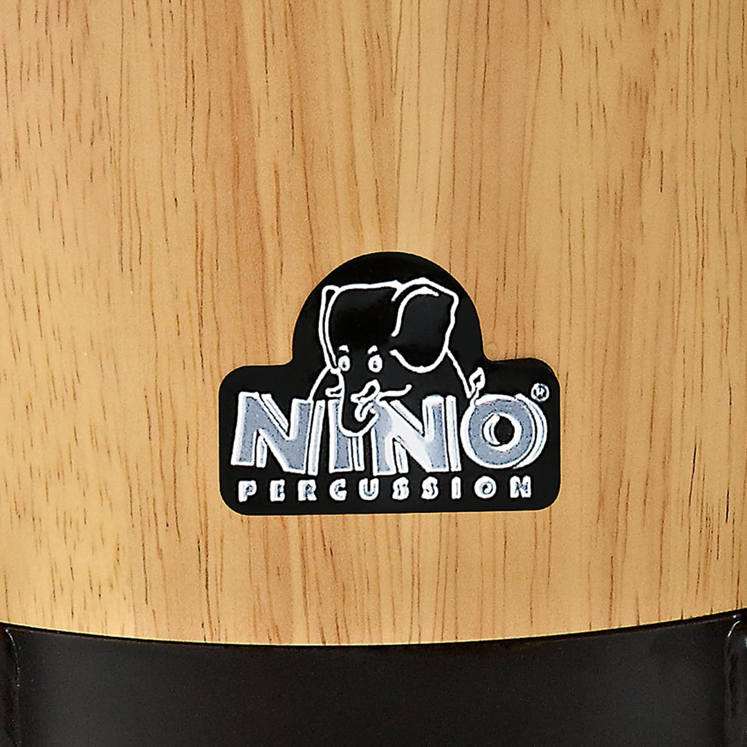 Nino Percussion NINO3NT-BK Holzbongo Kessel natur / Hardware schwarz