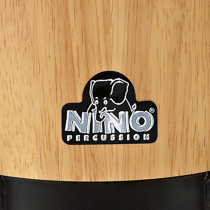 Nino Percussion NINO3NT-BK Holzbongo Kessel natur / Hardware schwarz