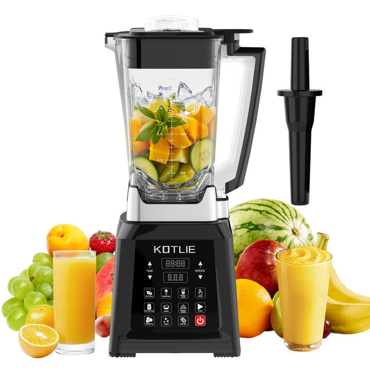 KOTLIE NY-8088EJA Tisch-Haushaltsmixer, 2L-Grossraumbehälter, 7 Lebensmittel-Funktionen, mit Selbstr