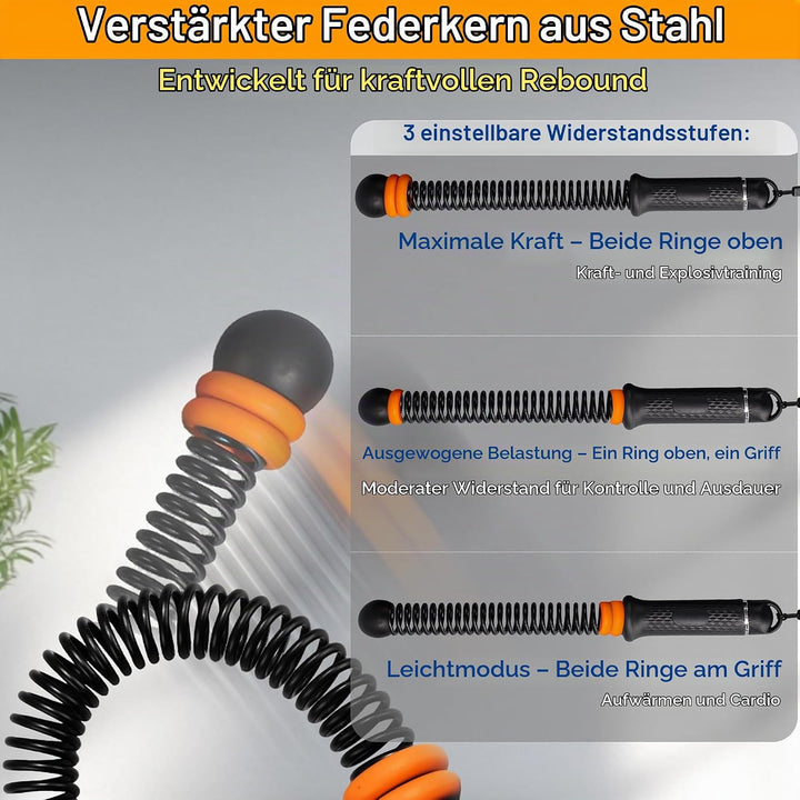 Ropeless Battle Ropes verstellbar mit Gewichtsringen Battle Rope ohne Seil leise platzsparend tragba
