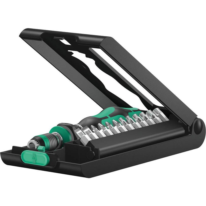 Wera 05056656001 Kraftform Kompakt 50, Handhalter mit Bit-Sortiment, 14-teilig, Stück Einzelbett, Ei