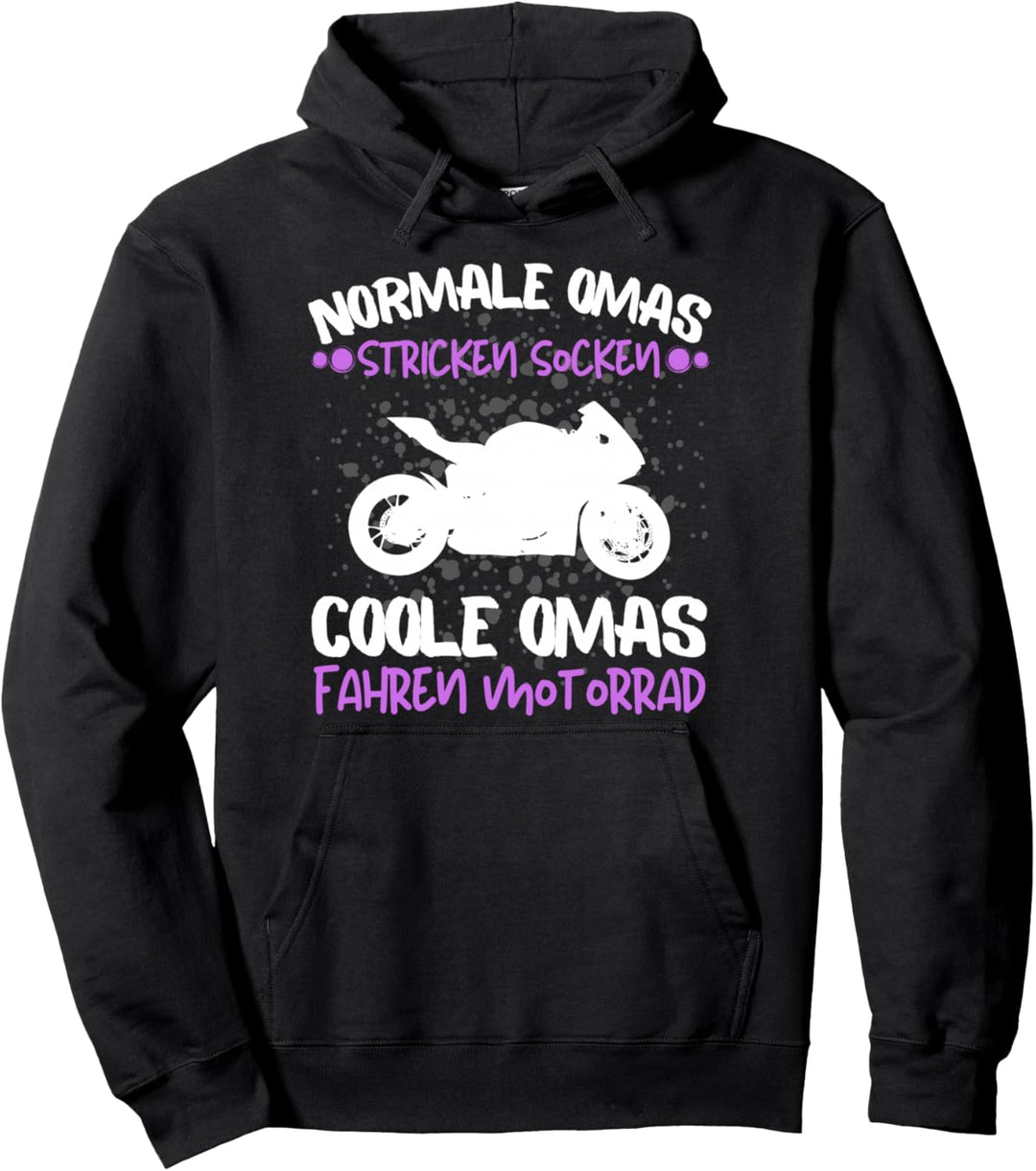 Lustiger Bikerin & Motorrad Oma Spruch für Motorradfahrerin Pullover Hoodie