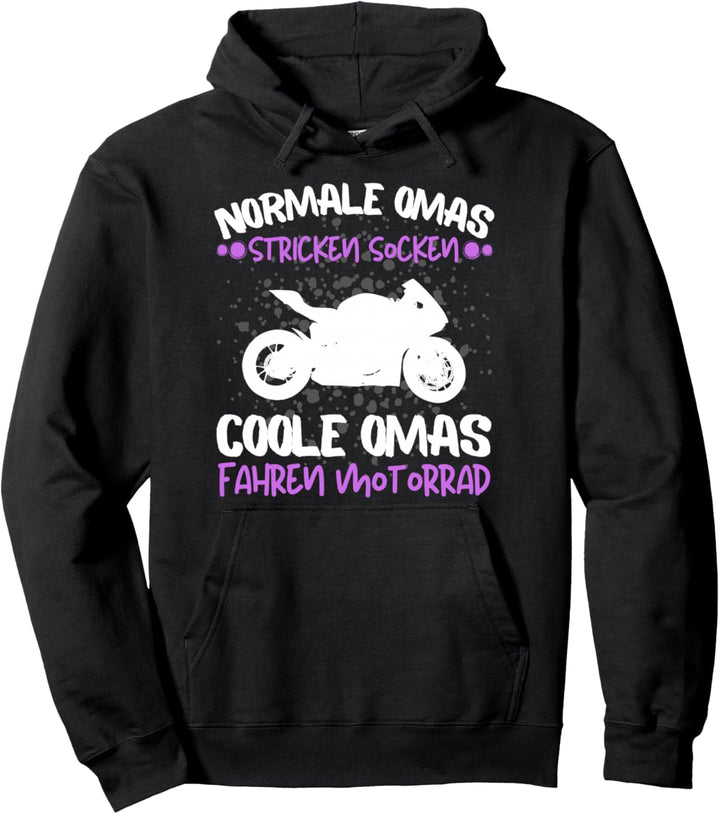 Lustiger Bikerin & Motorrad Oma Spruch für Motorradfahrerin Pullover Hoodie