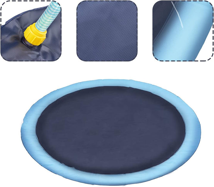 Auptiz Sprinkler Spielmatte, Sommerspielzeug-Spielmatte im Freien, Splash Sprinkler Pad, Umweltschut