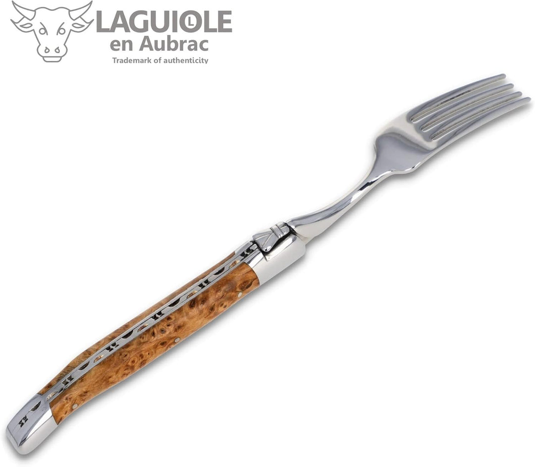 LAGUIOLE en Aubrac 6er Set Gabeln - Gemischte Hölzer Passend zu den Steak-Messern aus Frankreich Sta