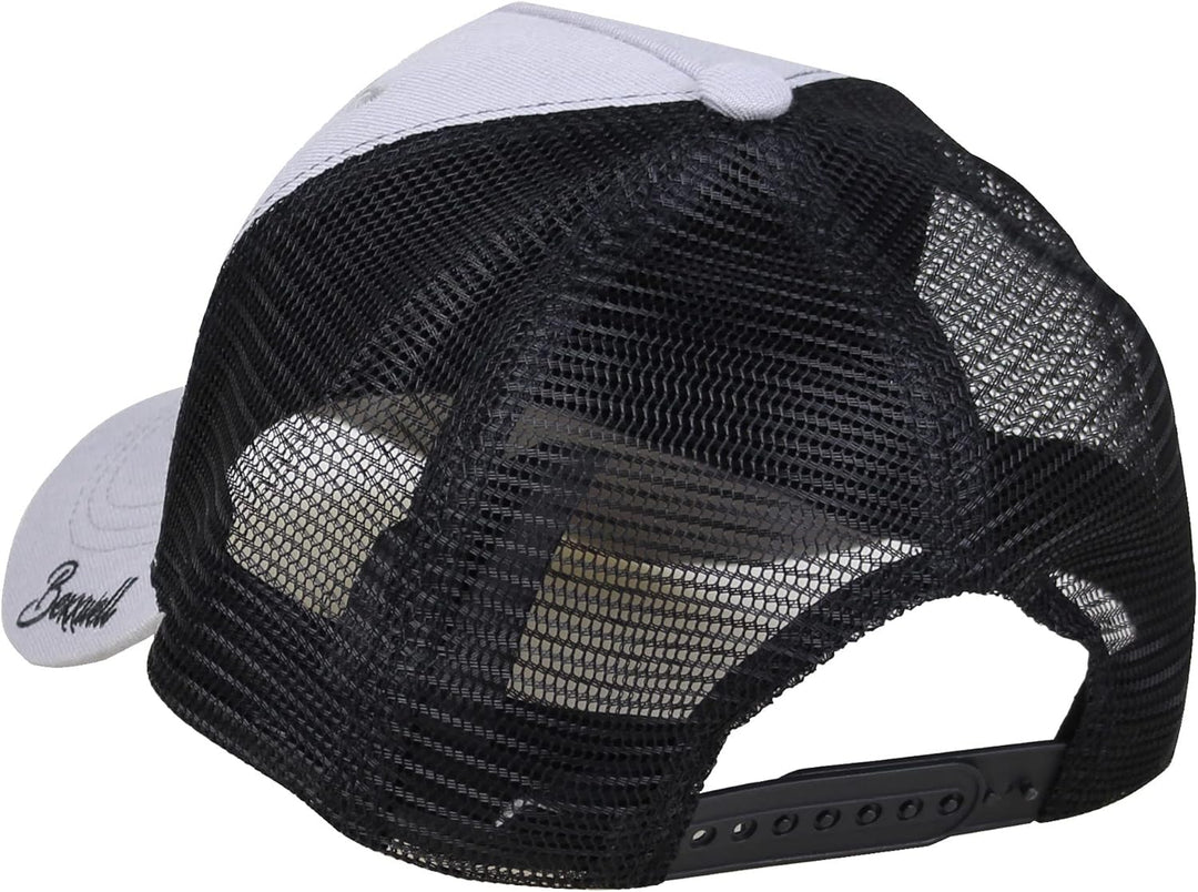 Bexxwell Trucker Cap hellgrau/schwarz mit Logo-Patch (optimale Passform, Kappe, grau, Black, Trucker