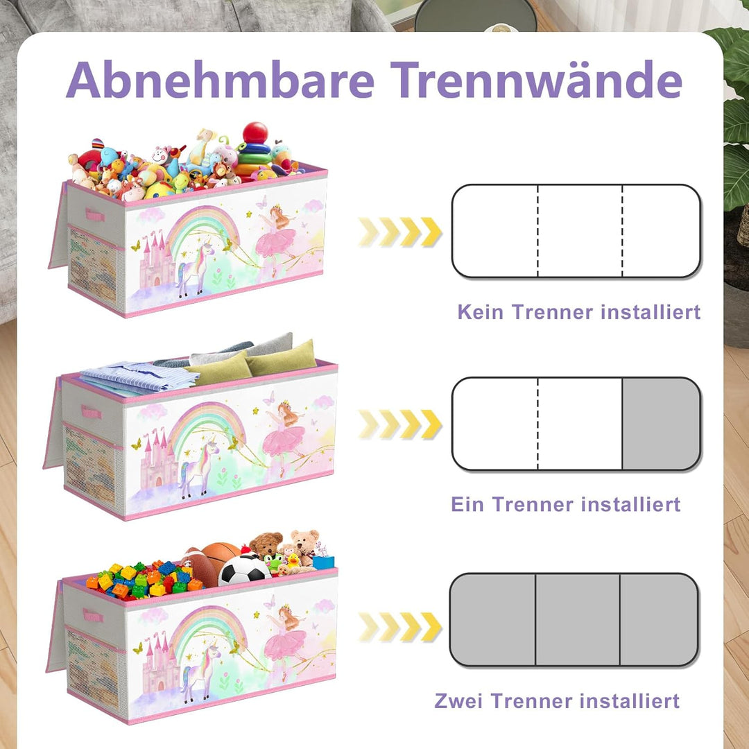 Extra Gross Aufbewahrungsbox Spielzeugkiste mit Deckel Kinder - Faltbar Spielzeug Aufbewahrung mit G