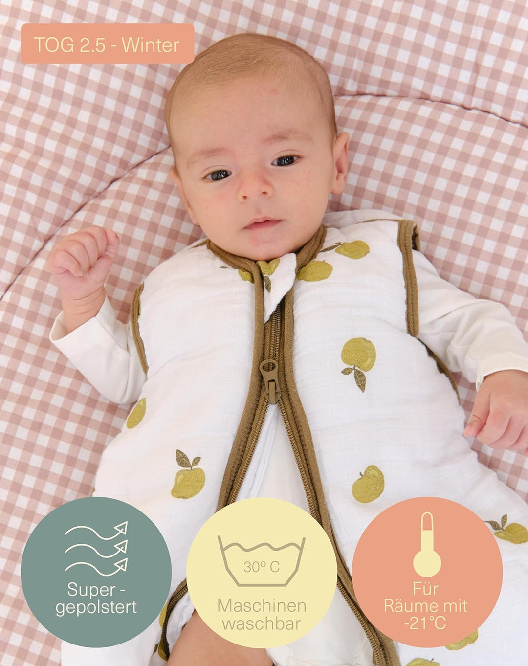 molis&co - Baby Schlafsack 2.5 TOG - Ganzjahres Schlafsack - Babyschlafsack Neugeborene - Premium Ba