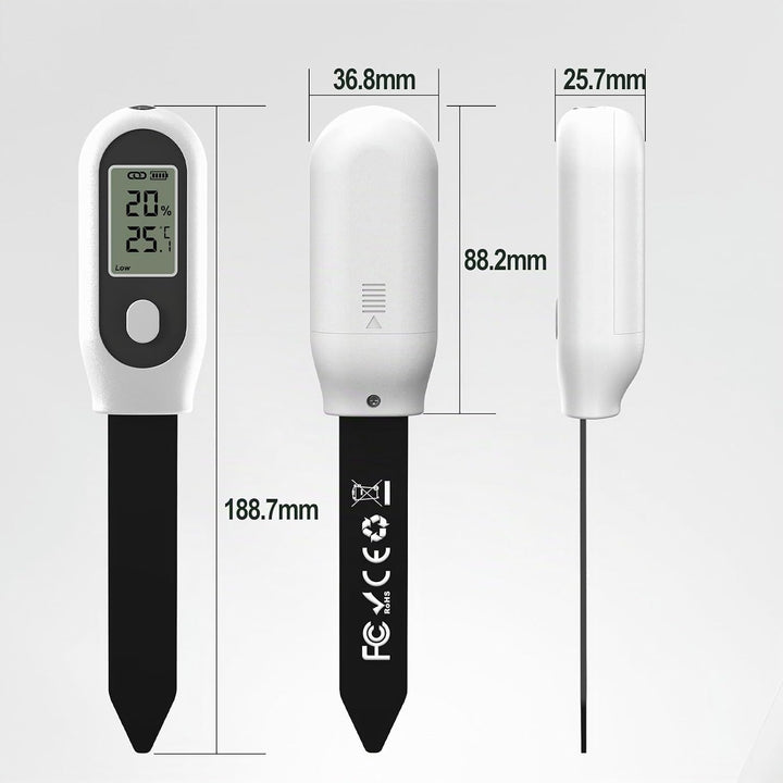 GIEX Zigbee 3-in-1 Bodenfeuchtesensor, 1er-Pack, für Garten mit Temperatur- &amp; Lichtmessung, kompatib