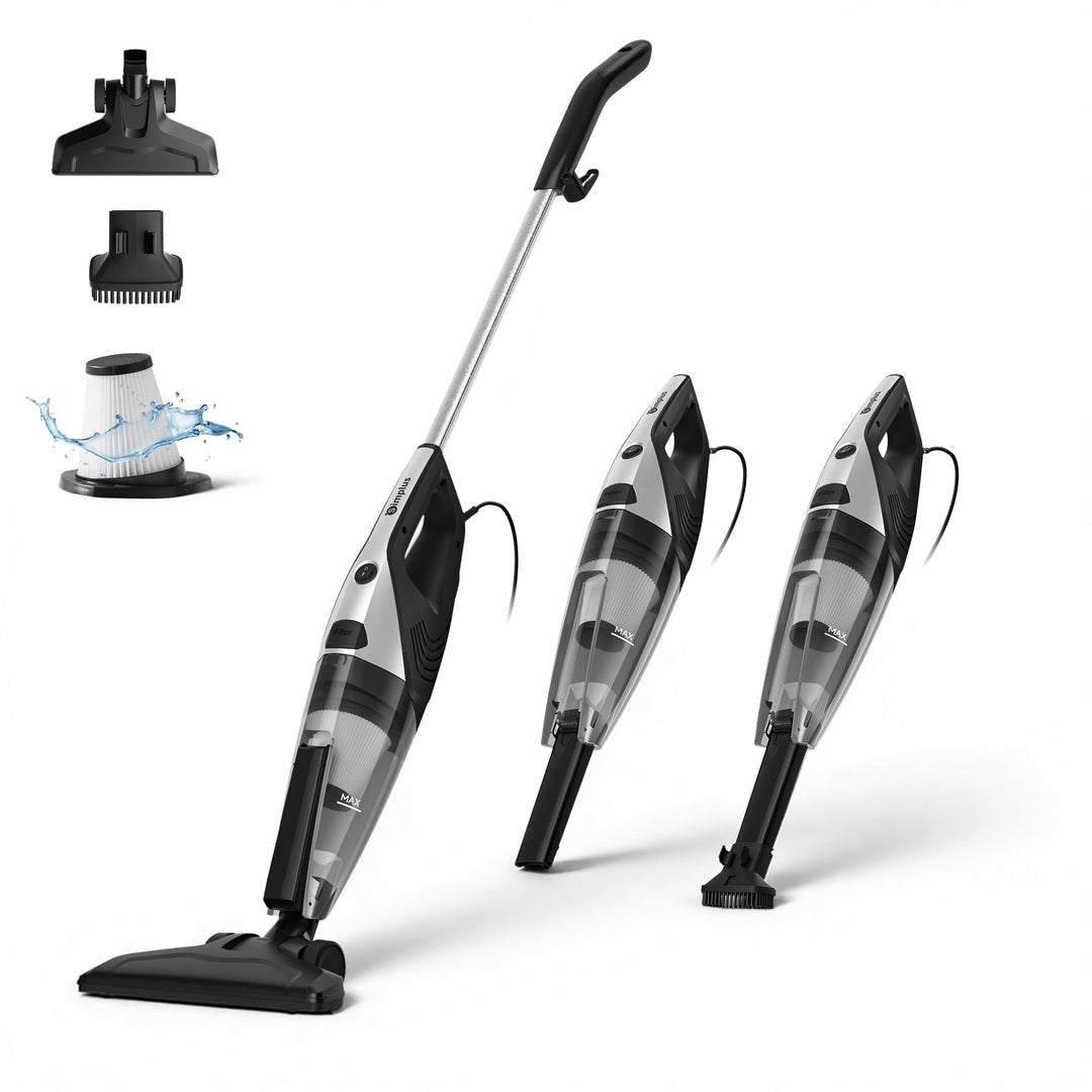 SIMPLUS Stielstaubsauger mit Kabel 600W, 2-in-1 Handstaubsauger, 22KPa Saugleistung, HEPA Filter, 1L