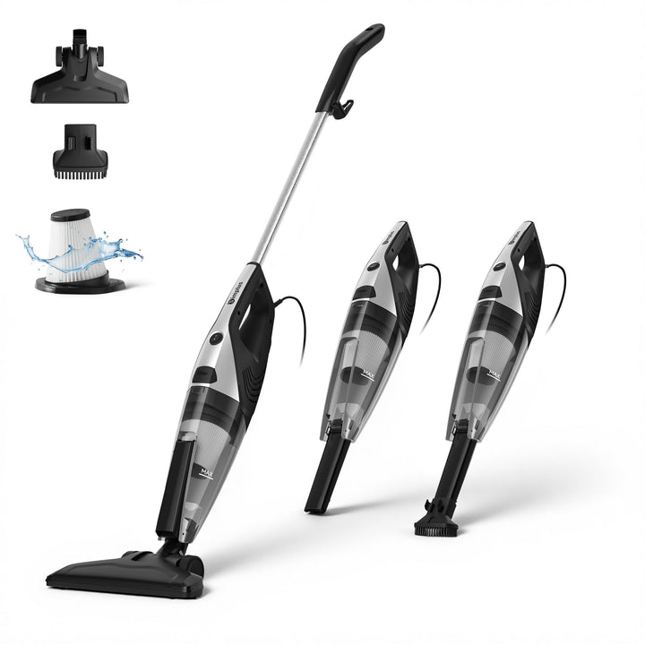 SIMPLUS Stielstaubsauger mit Kabel 600W, 2-in-1 Handstaubsauger, 22KPa Saugleistung, HEPA Filter, 1L