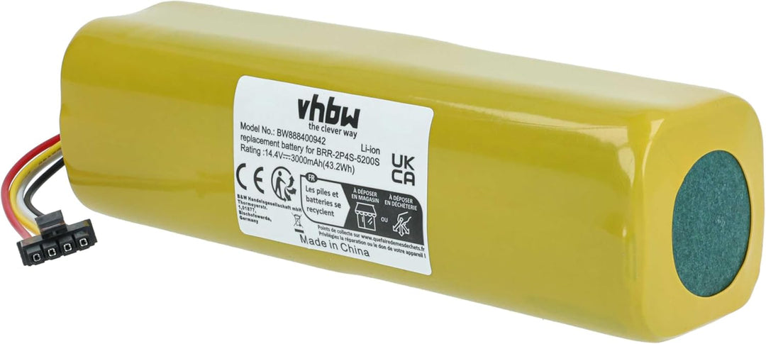 vhbw Akku kompatibel mit Xiaomi Roborock S5 S50 S502-00, S5 MAX S5E52-00 Rubys-L Saugroboter (3000 m