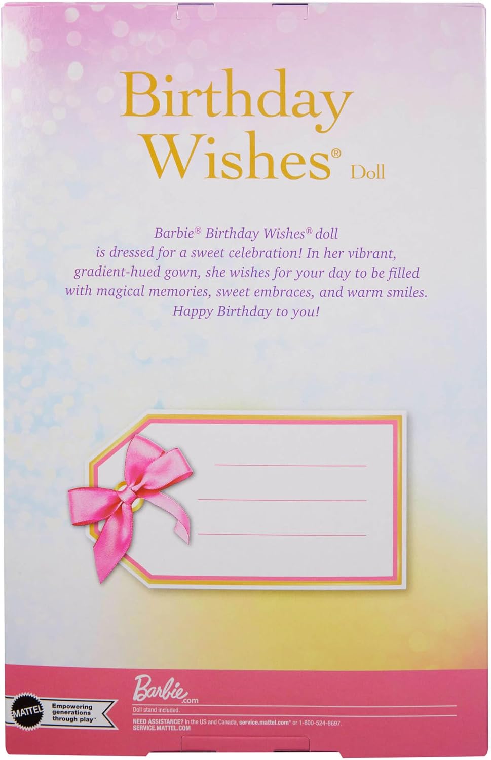 Barbie Signature Birthday Wishes Modepuppe mit braunen Haaren in einem Kleid mit pastellfarbenem Reg