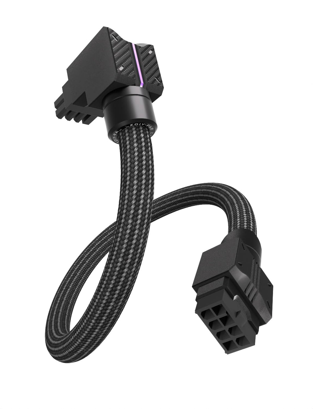 EZDIY-FAB UNIFAS ARGB 8-Pin PCIe-GPU-Verlängerungskabel, 16AWG, 90-Grad-Rechtwinkelstecker, 5V 3-Pin
