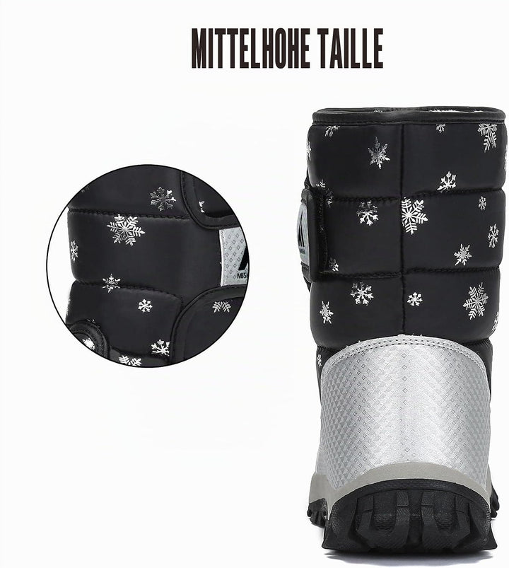 Mishansha Kinder Winterstiefel Jungen Schneestiefel Mädchen Warm Gefütterte Rutschfeste Winter Snowb