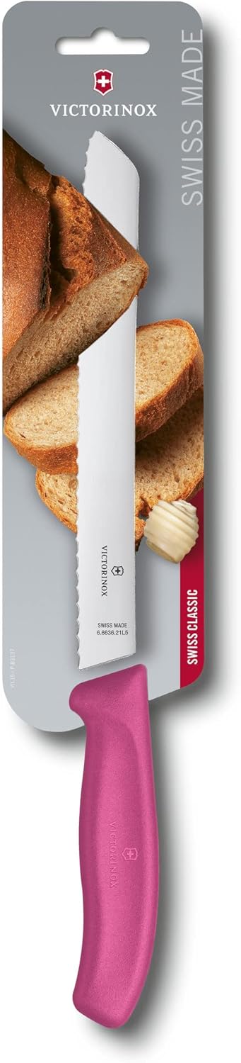 Victorinox, Swiss Classic, Profi Brotmesser, Extra Scharfe Klinge, Wellenschliff, 21 cm, Robuster Ku