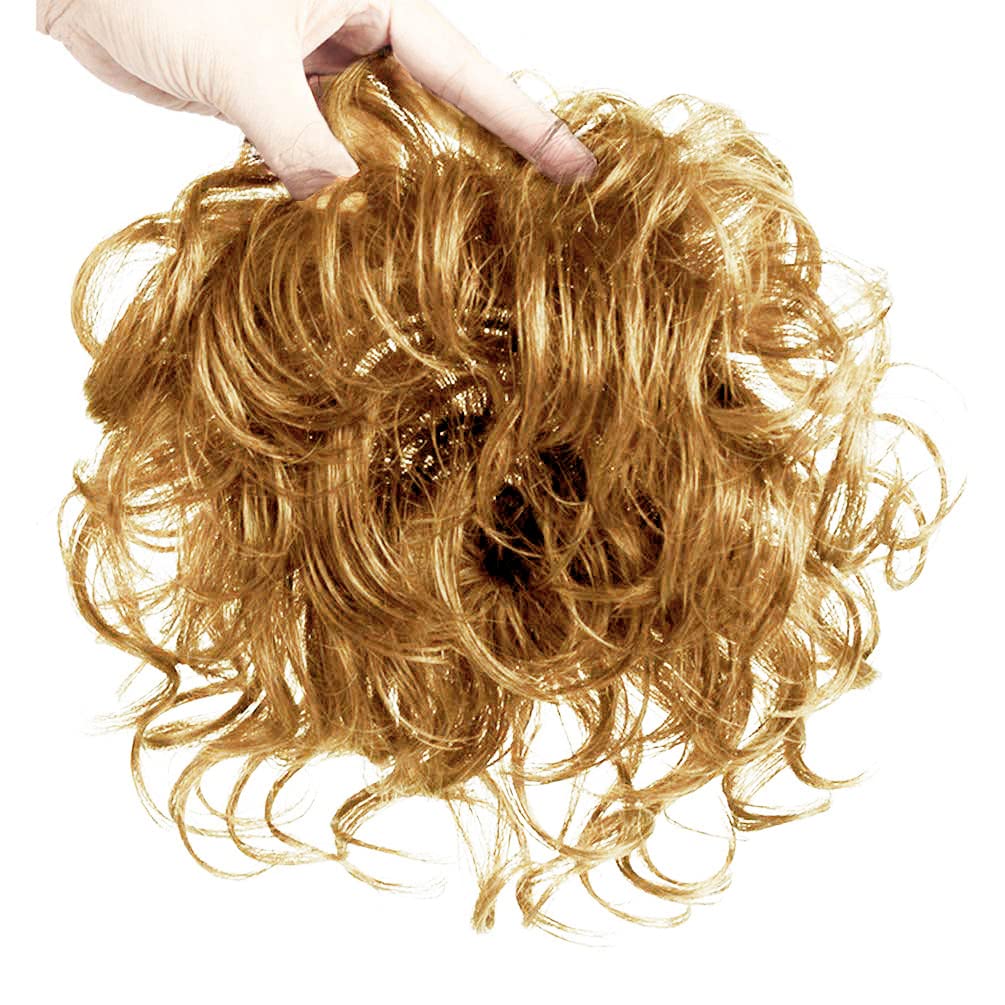 EREE HAIR Kurzer, gelockter Echthaar-Topper, 11,9 x 12,7 cm, Haarteil für dünner werdendes Haar (Erd