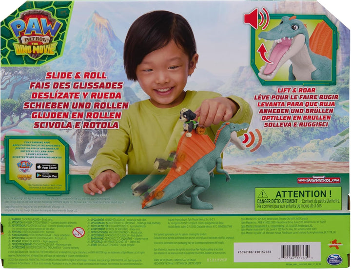 PAW PATROL: Der Dino Film Rise &amp; Roll Dino-Set mit Rex, ab 3 Jahren | 18 cm Spinosaurus | Dino-Wirbe