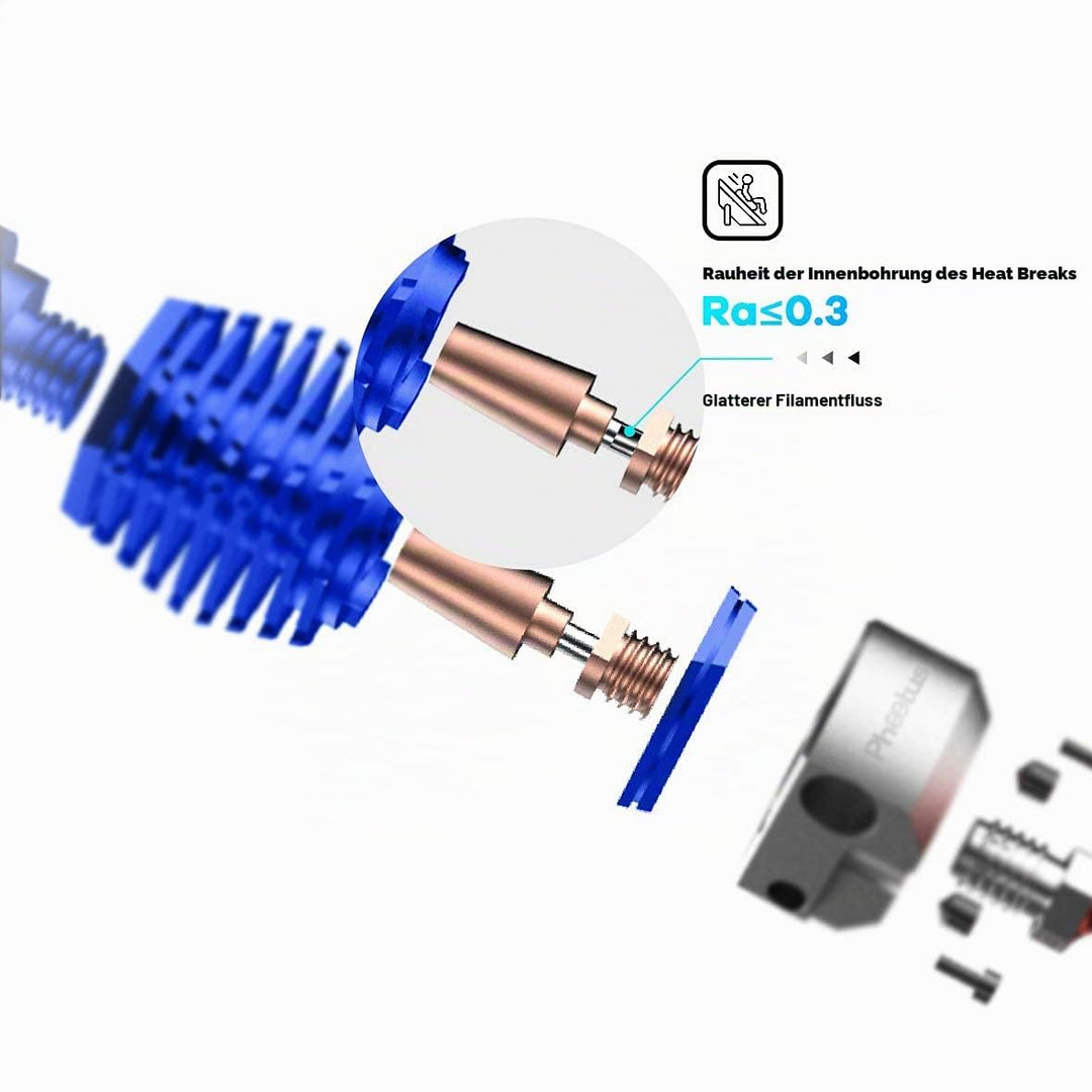 Bis zu 500 ℃ hitzebeständige Ganzmetall-Dragonfly Hotend BMO aus Bimetall, hitzebeständige Kupferdüs