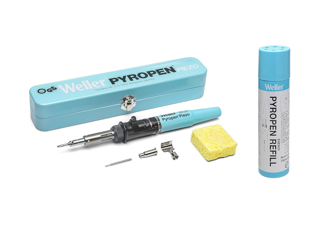 Weller Pyropen Piezo Gaslötkolben 500°C 2h inkl. Gasflasche, inkl. Lötspitze, inkl. Piezozünder