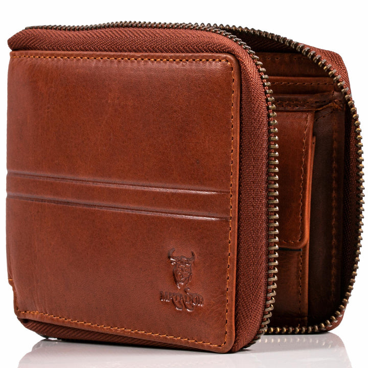 MATADOR RFID NFC Schutz Geldbörse Herren Leder Geldtasche | Portemonnaie Herren mit YKK Metall Reiss