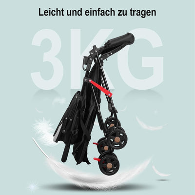 Vinteky Buggy Zusammenklappbar Kinderwagen von Geburt bis 15kg, Liegeposition, Reisebuggy mit Liegef