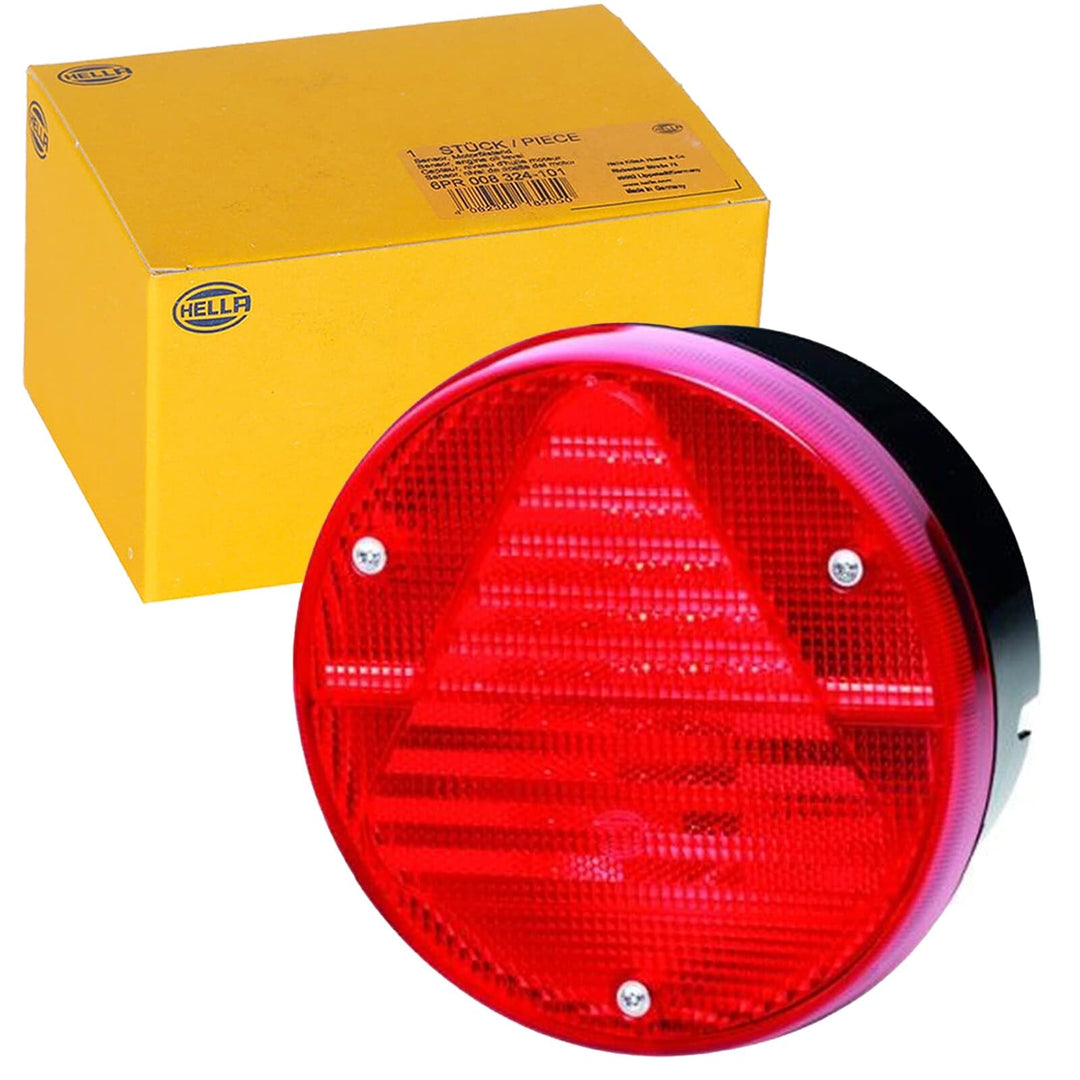 HELLA - Heckleuchte - Glühlampe - 12V - Anbau/geschraubt - Lichtscheibenfarbe: rot - Kabel: 800mm -