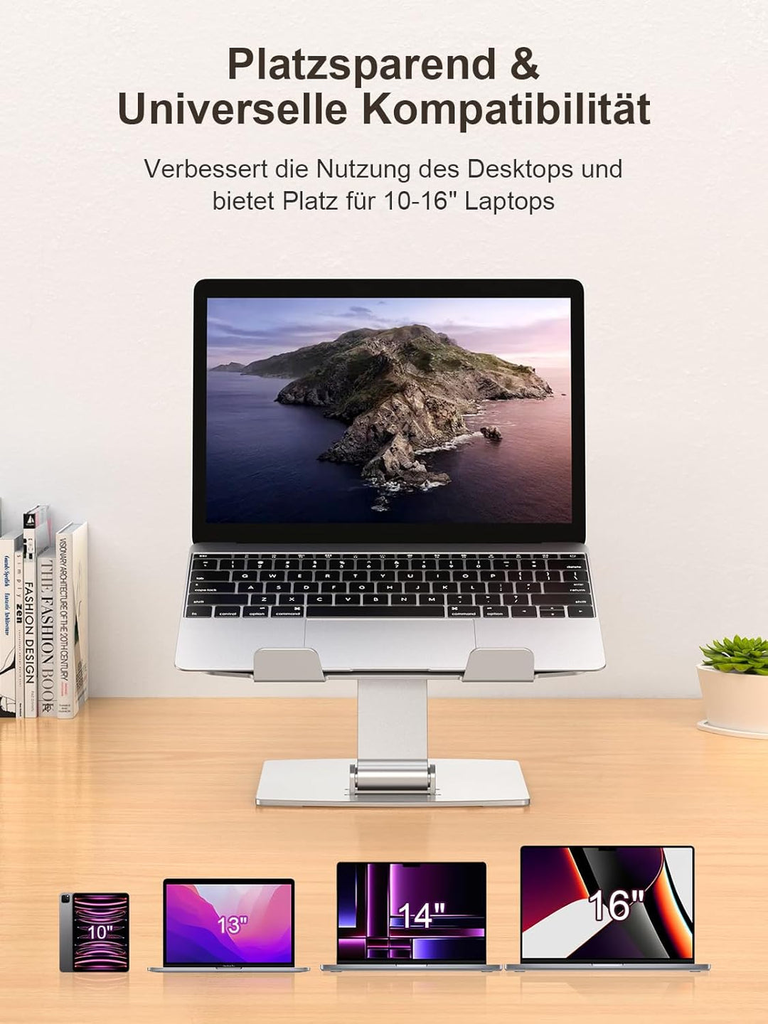 CIRYCASE Laptop Ständer Höhenverstellbar, Schnell Kühlender Laptop Stand, Ergonomischer Tragbarer Al