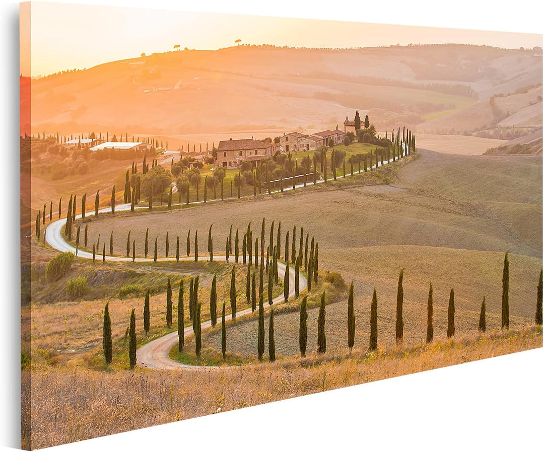 islandburner Bild auf Leinwand Toskana In Der Sommersonne Bilder Wandbilder Poster Leinwand 100x57cm