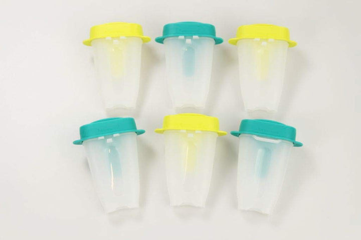 TUPPERWARE Kinder Eislutscher Lollitups weiss türkis gelb limette D178