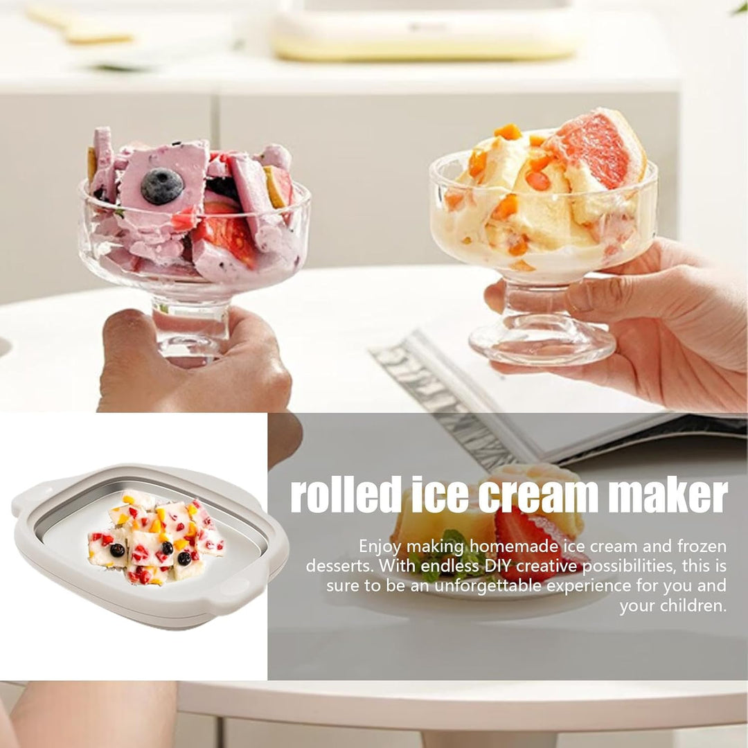 Eiscreme-Maschine, weiche Eismaschine – Lebensmittelqualität 304 Edelstahl, gerollte Eismaschine für
