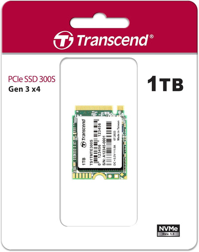Transcend TS1TMTE300S 1TB M.2 2230 NVMe PCIe Gen3 x4 interne SSD, Solid State Drive, 3D NAND Flash T