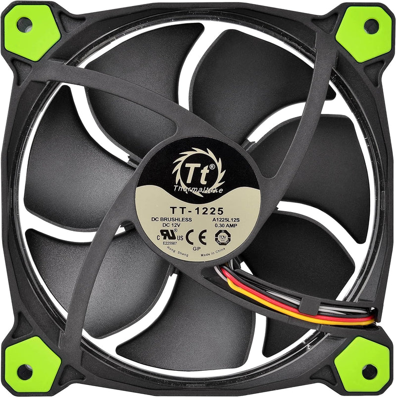 Thermaltake CL-F055-PL12GR-A Riing 12 LED Gehäuselüfter, 3er Set grün