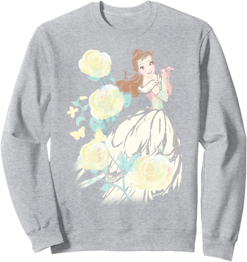 Disney Beauty & The Beast Belle Watercolor Rose Sweatshirt