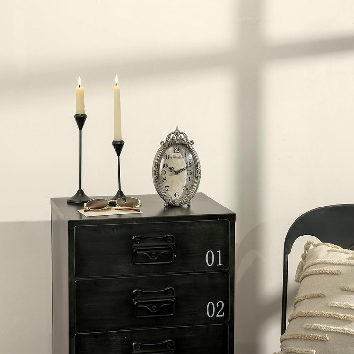 NIKKY HOME Vintage-Tischuhr, geräuschlos, nicht tickend, batteriebetrieben, Schreibtischregal, Kamin