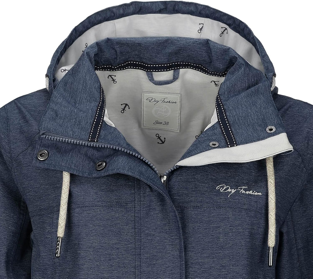 Damen Funktionsmantel Bansin - Regen-Mantel Funktionsjacke Regenjacke wasserdicht winddicht, navy me