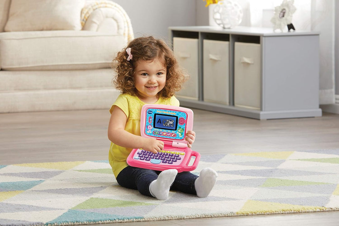 VTech 80-600954 2-in-1 Touch-Laptop pink Vorschulspielzeug Pink Single, Pink Single