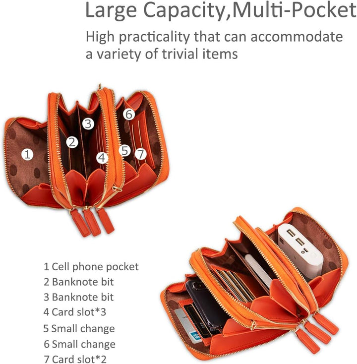 NICOLE&DORIS Damen Elegant Handytasche Kleine Umhängetasche Brieftasche Schultertasche PU Leder Mini