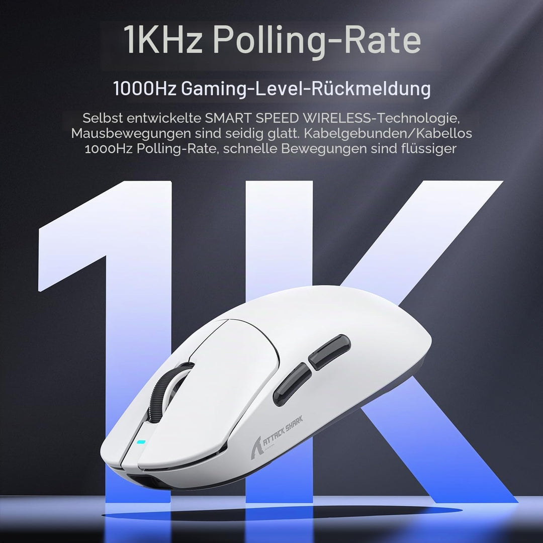 MAMBASNAKE Attack Shark X8PLUS Kabellose Gaming-Maus, PixArt PAW3395PRO-Sensor, 40000 DPI, BT/2,4 GH