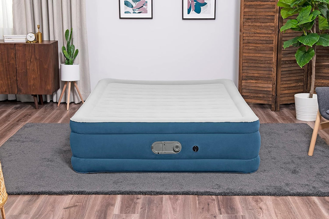 Bestway AlwayzAire Luftbett mit integrierter Doppelpumpe Double XL/Mid 203 x 152 x 46 cm, Grau