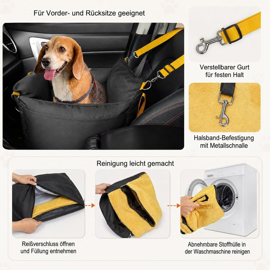 Autositz für Hunde, schwarz, für Vorder- und Rücksitz, 11kg