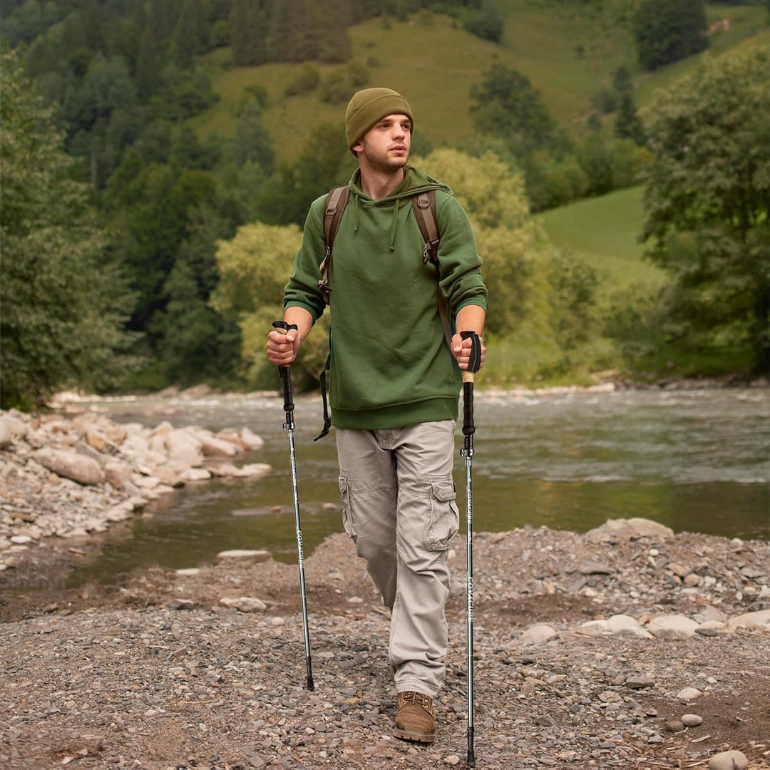 COVACURE Wanderstöcke Walking Stöcke Nordic Walking Stöcke - 110-130 cm Faltbar, Verstellbar, Telesk