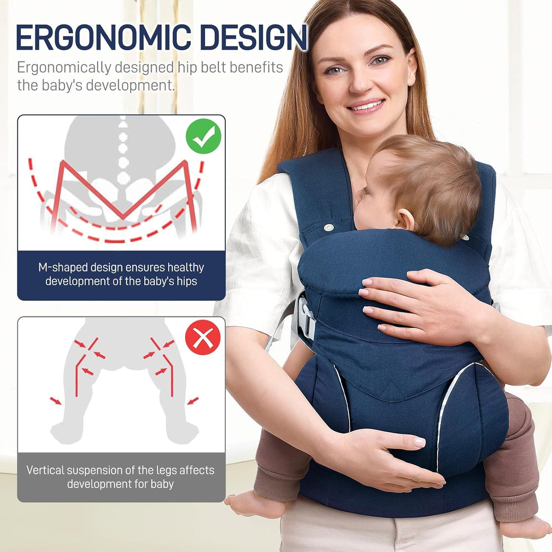 Viedouce Babytrage Neugeborene ab Geburt, Ergonomische Baby Trage Baumwolle Tragegurt mit Kopstütze