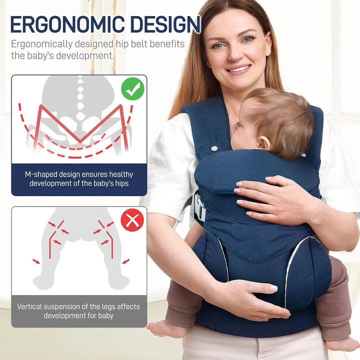 Viedouce Babytrage Neugeborene ab Geburt, Ergonomische Baby Trage Baumwolle Tragegurt mit Kopstütze