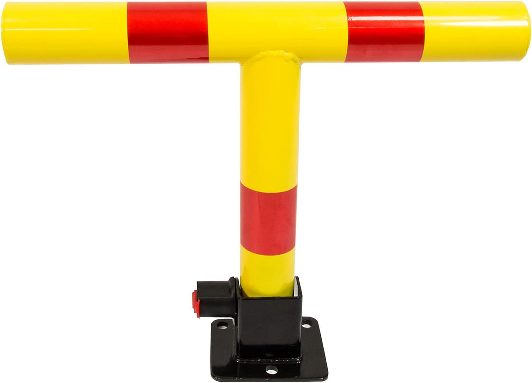 SCHMIDT security tools Parkbarriere klappbar Parkplatzsperre T-Form Schloss Auto Parkplatz-Schranke