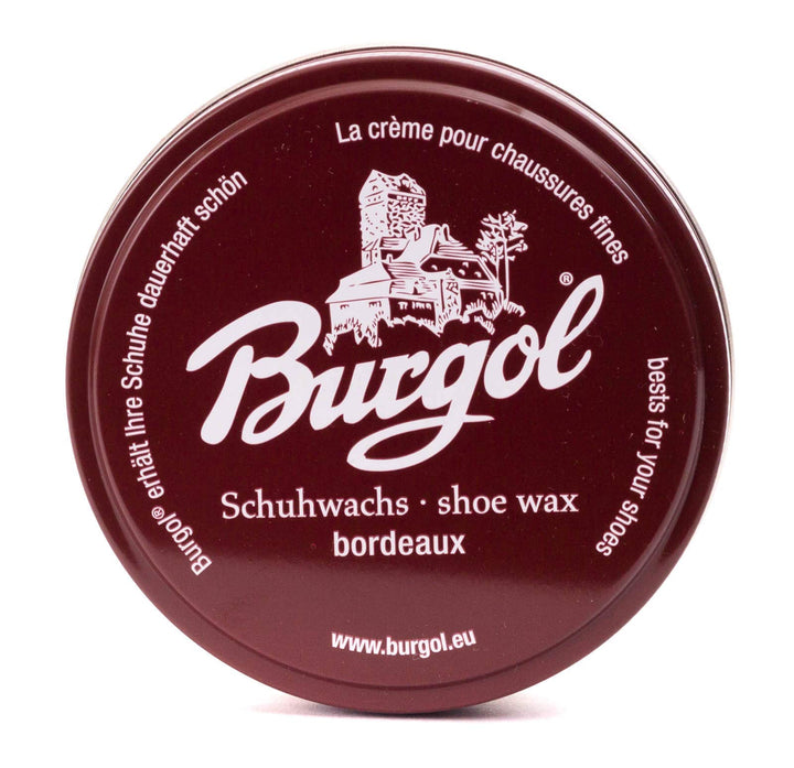 Burgol - Schuhpflegesets mit Schuhwachs - shoe wax 100 ml Blechdose: Farbe: Bordeaux (2-er Set)